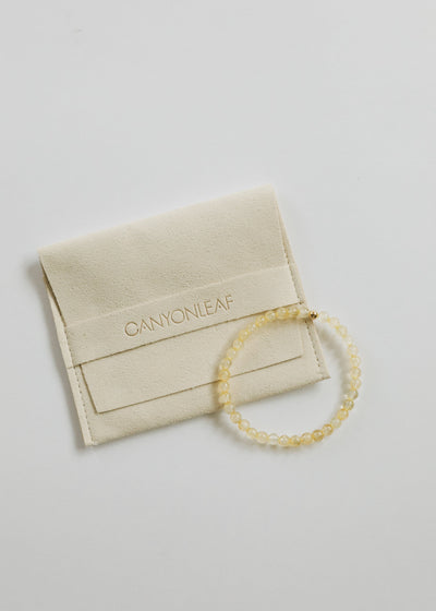Dainty Citrine Gemstone & 14K Gold Filled Beaded Bracelet