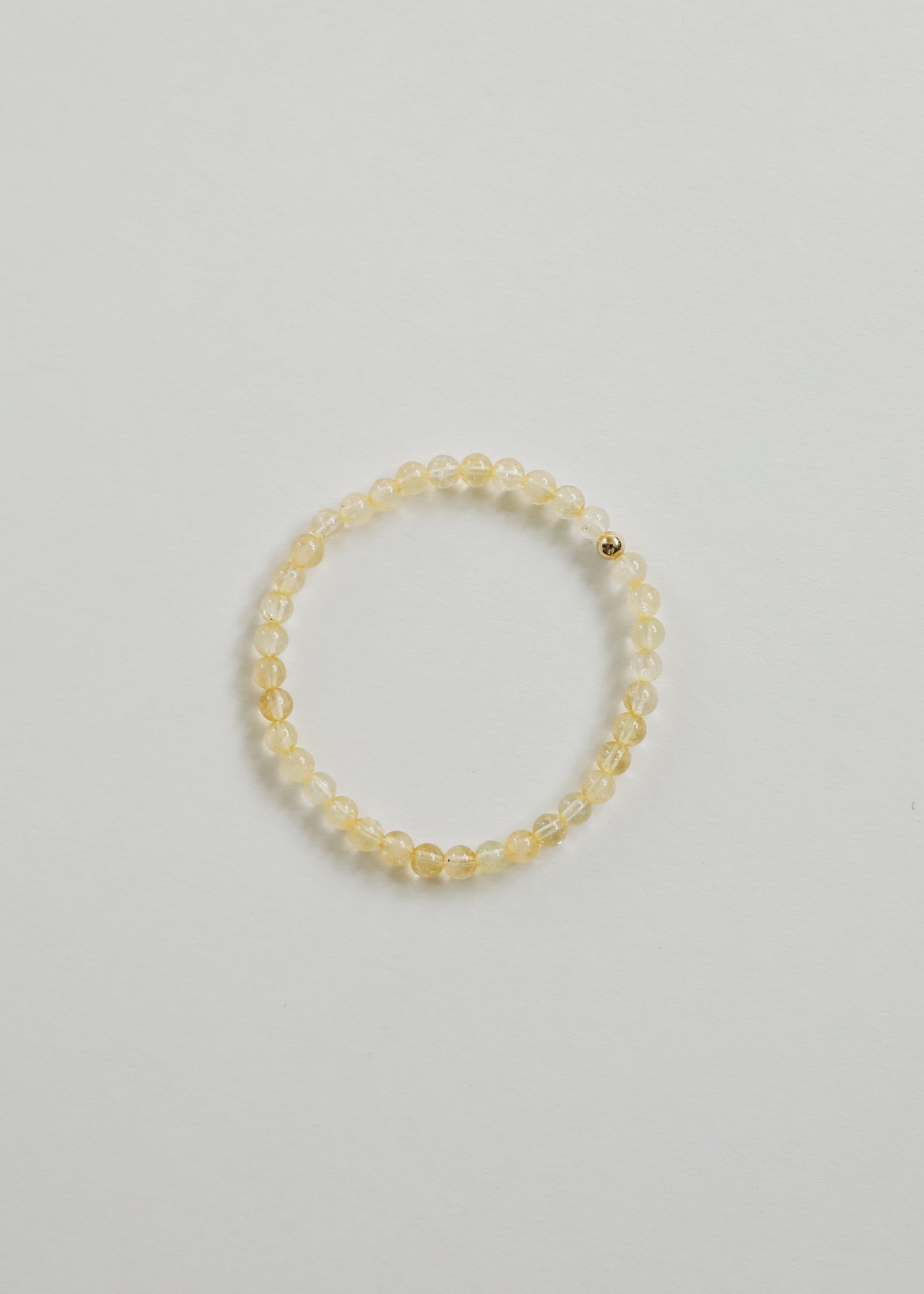 Dainty Citrine Gemstone & 14K Gold Filled Beaded Bracelet