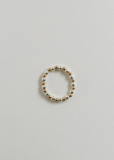Sterling Silver & 14k Gold Filled Beaded Stretch Ring