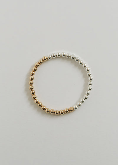 Sterling Silver and 14k Gold Filled Moon Beaded Bracelet