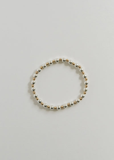 Sterling Silver and 14k Gold Filled Sun Beaded Bracelet