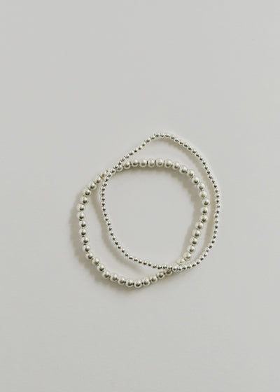 Sterling Silver Beaded Stretch Anklet or Bracelet