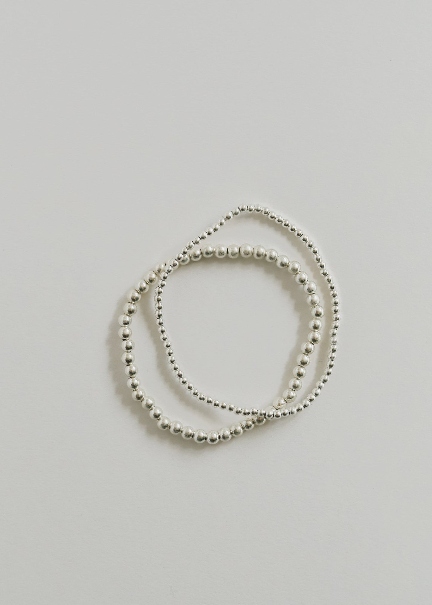Sterling Silver Beaded Stretch Anklet or Bracelet