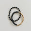 Pulsera Elástica de Sol y Luna de Shungita con Baño de Oro de 14k