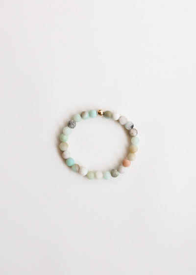 Raw Amazonite & 14k Gold Filled Beaded Bracelet