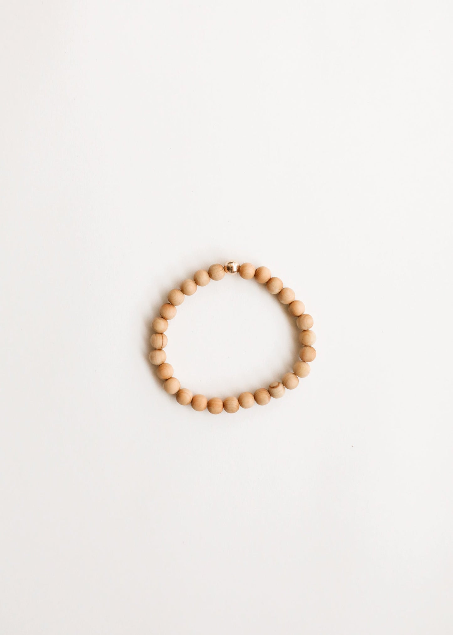 Bracelet en bois de cyprès et perles en or 14K