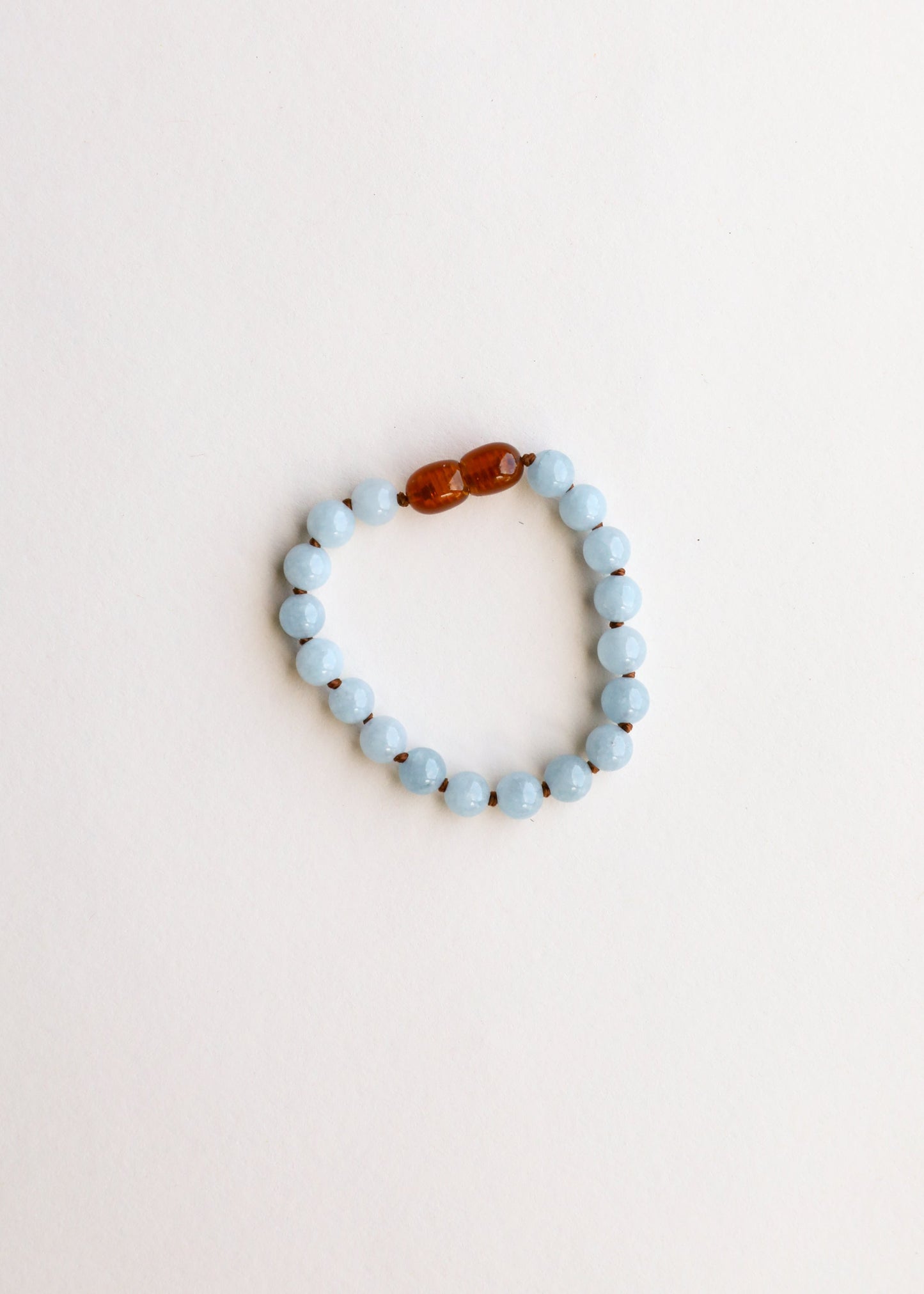 Pulsera o Tobillera de Piedra Preciosa de Acuamarina Pura