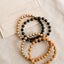 Pulsera Elástica de Sol y Luna de Shungita con Baño de Oro de 14k