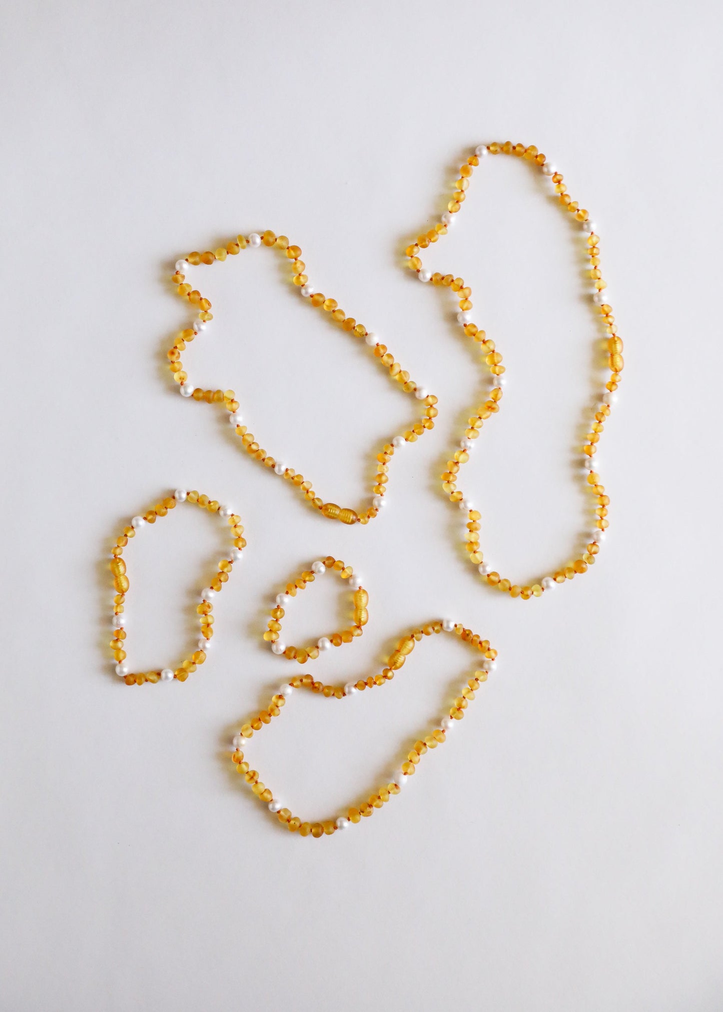 Raw Honey Baltic Amber & Pearl Halo Necklace