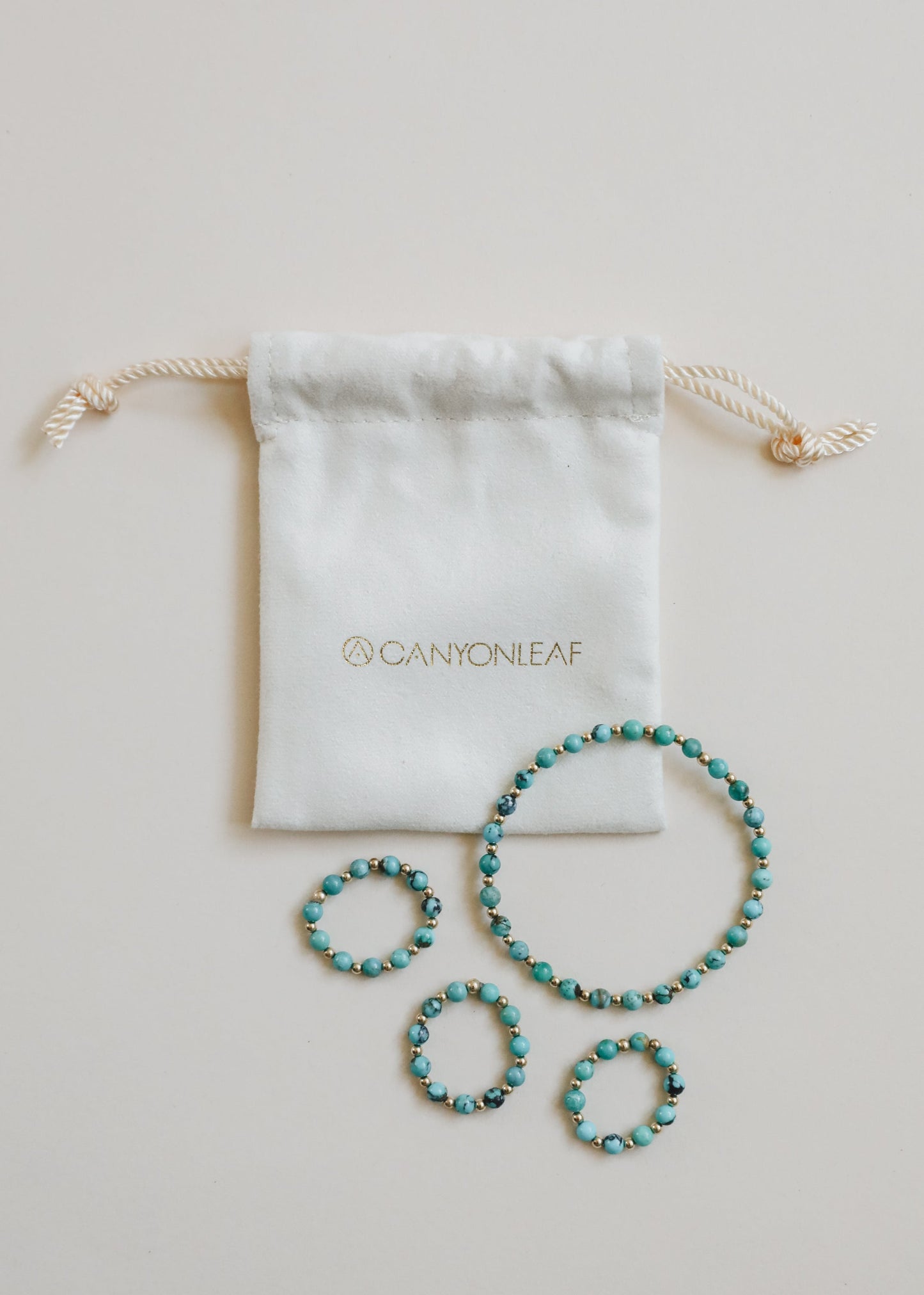 Natural Turquoise & 14k Gold Filled Sun Stretch Ring