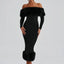 Vestido Ajustado con Cuello de Piel