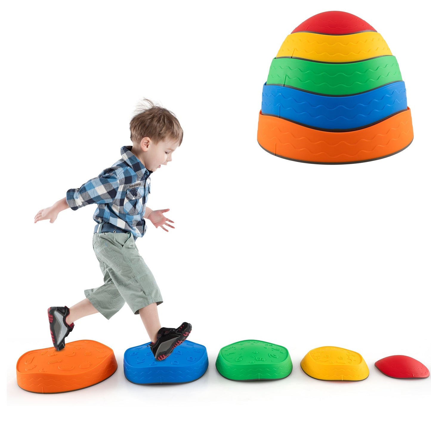 Gbruno 5-Piece Kids Stepping Stones - Multicolor Stackable Fun