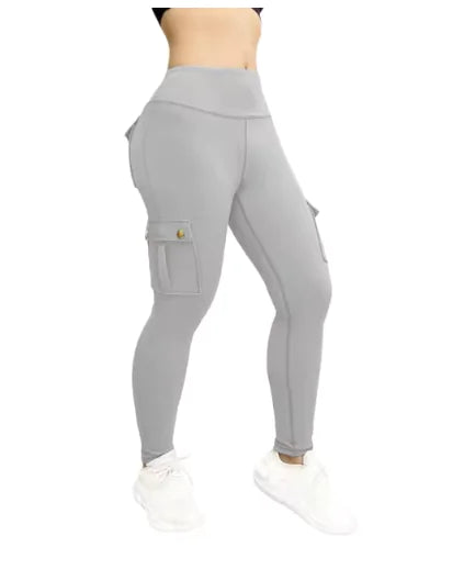Pantalones de Trabajo Fitness de Alta Elasticidad con Bolsillos para Mujeres