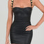 Robe Mini Élégante Sans Manches en Cuir PU