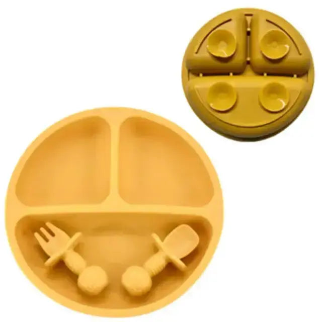 Ensemble de Assiette en Silicone pour Bébé Premium pour une Alimentation Sûre