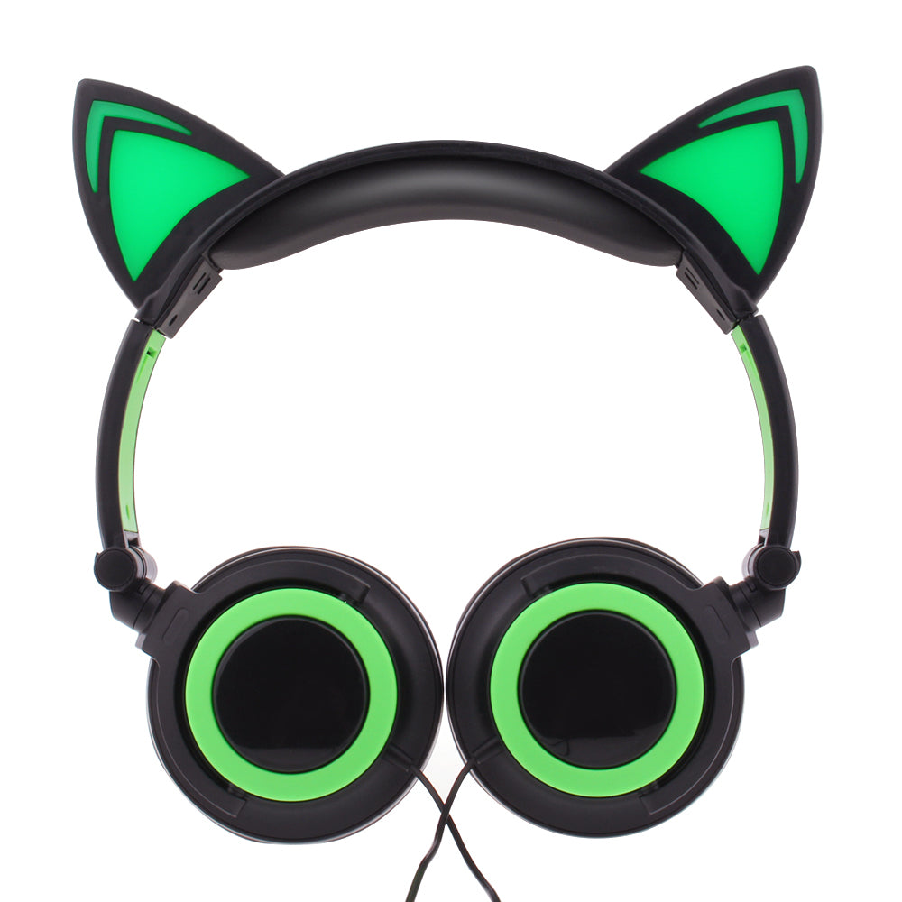 Esonstyle Kids Over-Ear Headphones with LED Cat Ears