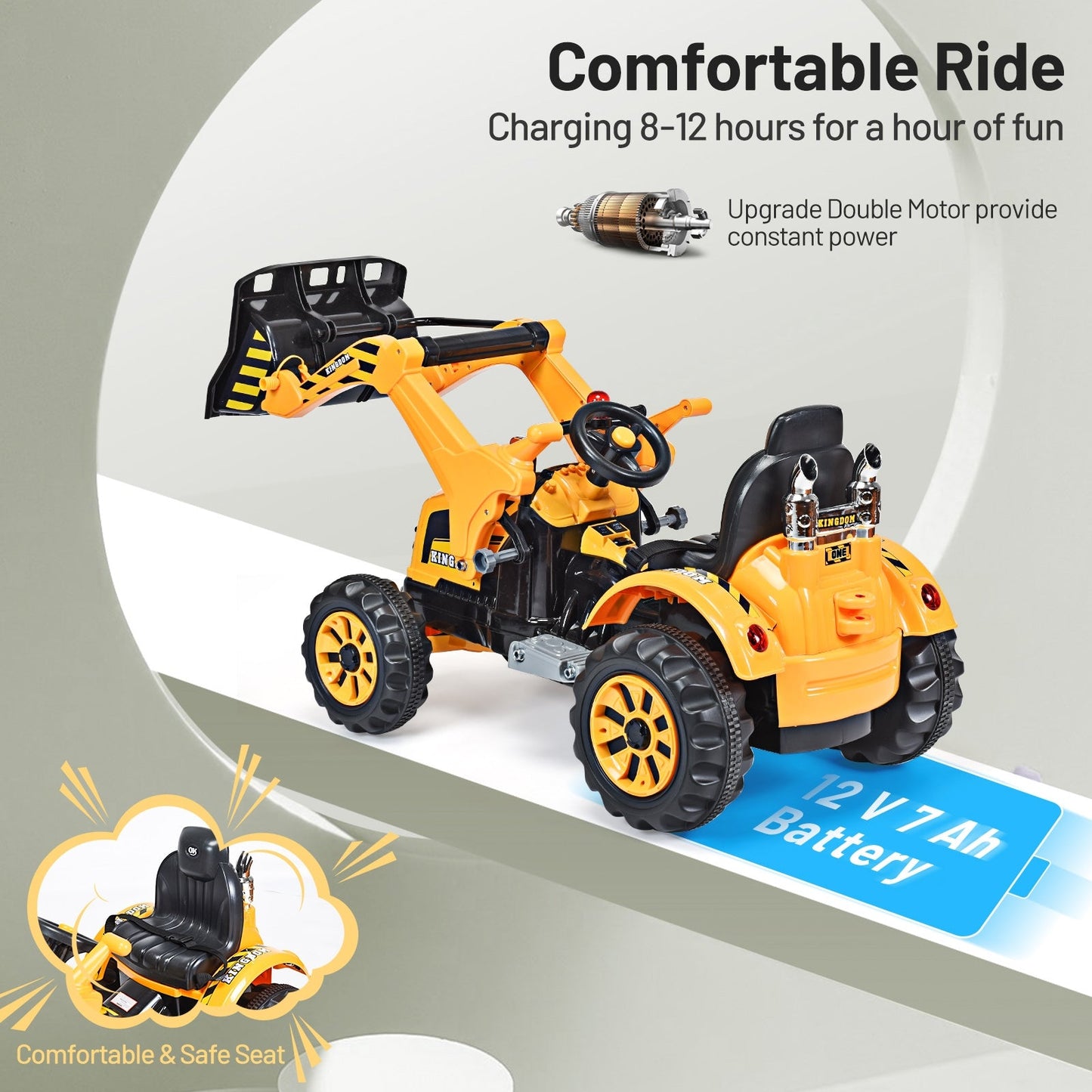 12V Battery Powered Kids Ride-On Dumper Truck - Yellow