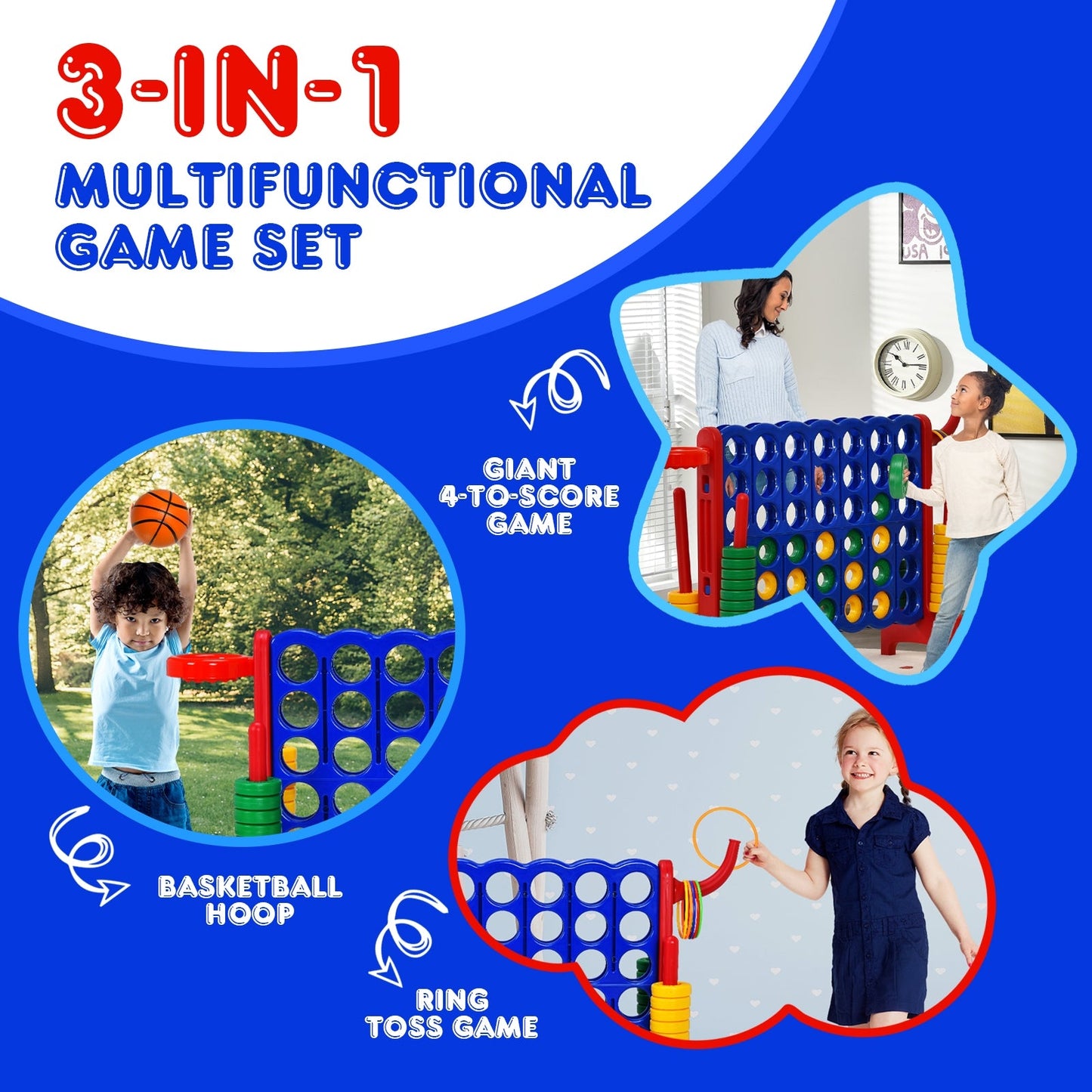 2.5ft 4-to-Score Giant Game Set - Red