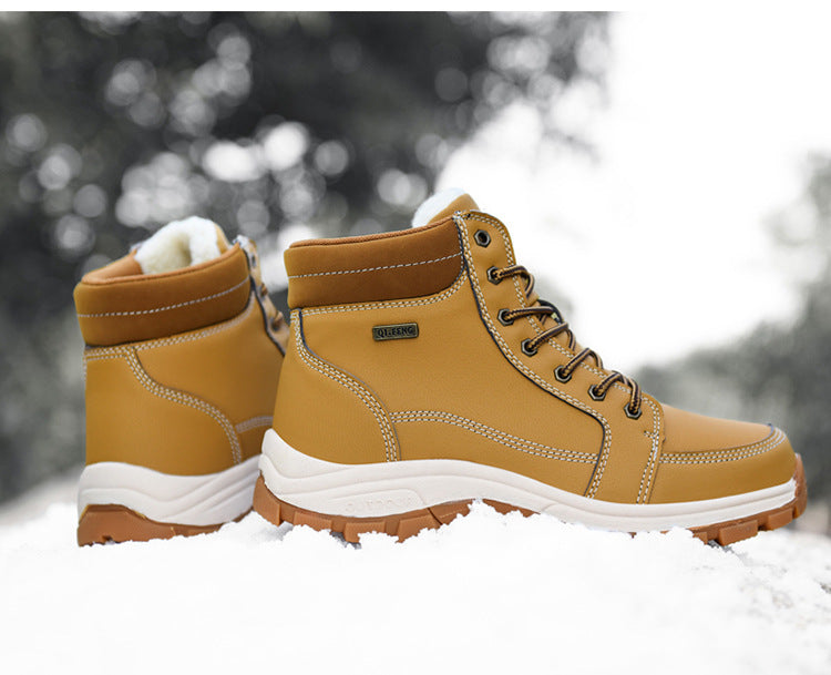 Botas de Tobillo Impermeables de Invierno Marrón Elegantes para Hombre