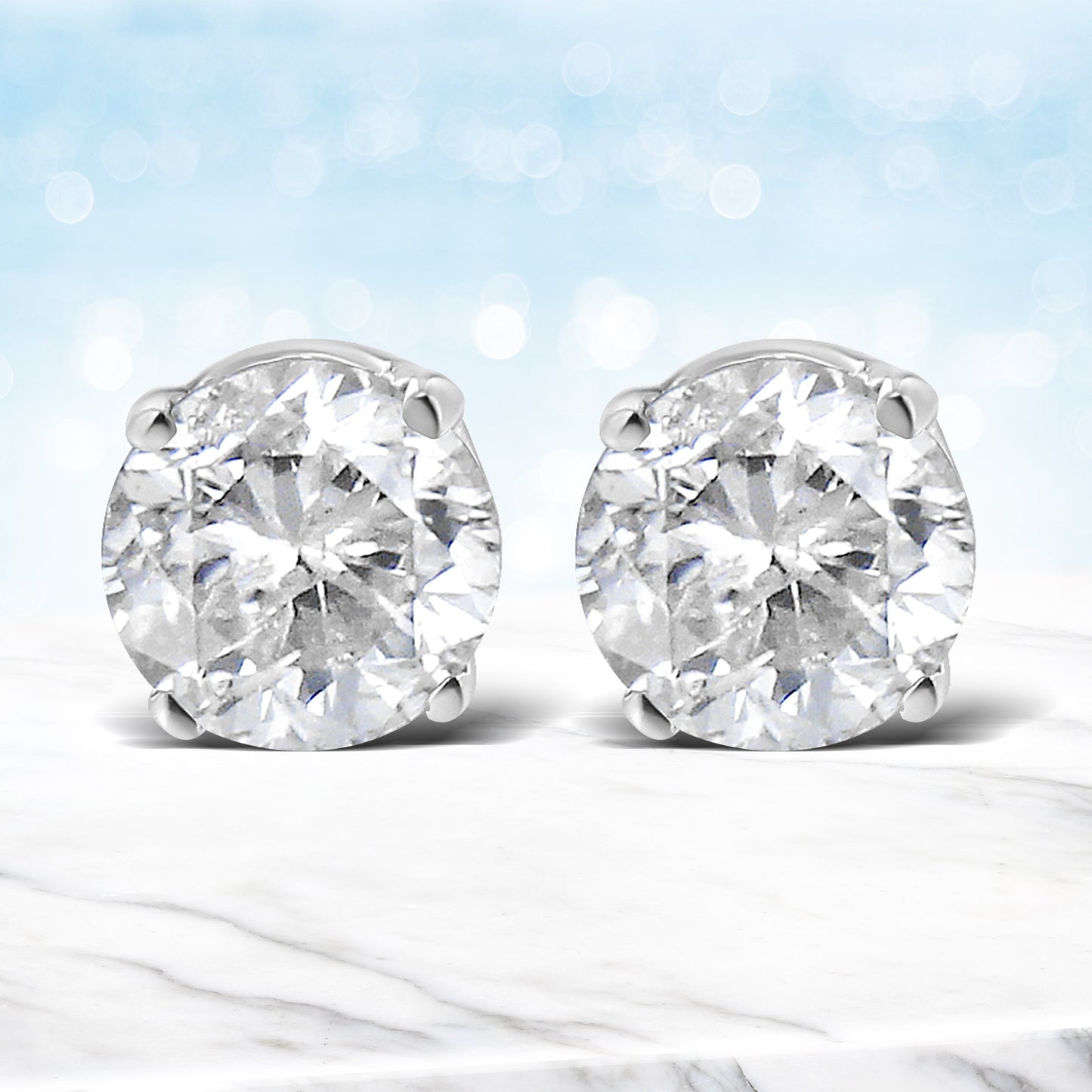 Pendientes de Stud de Diamantes Crecidos en Laboratorio de Oro Blanco de 14K - 5/8 Cttw