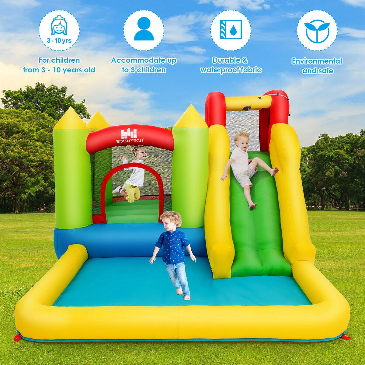 Château Gonflable avec Toboggan Aquatique