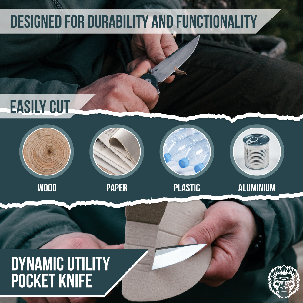 Premium Folding Pocket Knife Gift Set for Adventurers (Grey & Red) - Korvel
