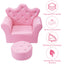Pink Kids Sofa Armrest Couch with Ottoman