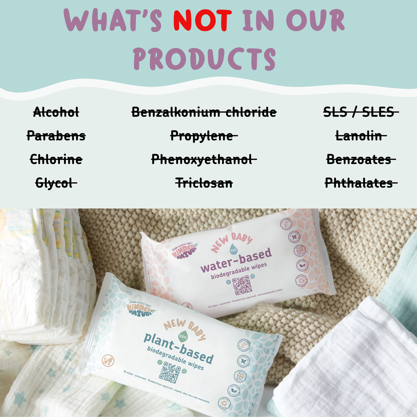 Kinder by Nature Biodegradable Plant-Based Baby Wipes - 672 Count