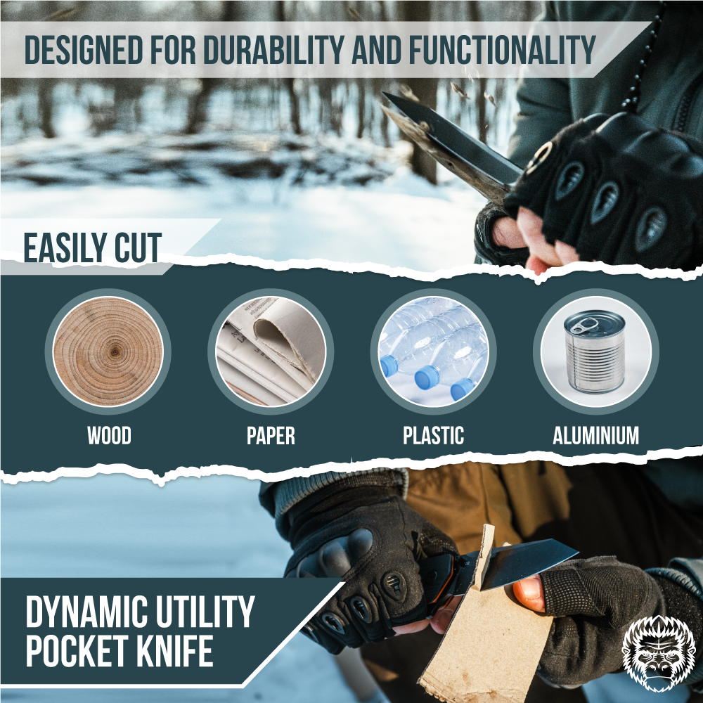 The Clip Point Folding Pocket Knife Giftset for Men and Women (Silver and Black) - Korvel