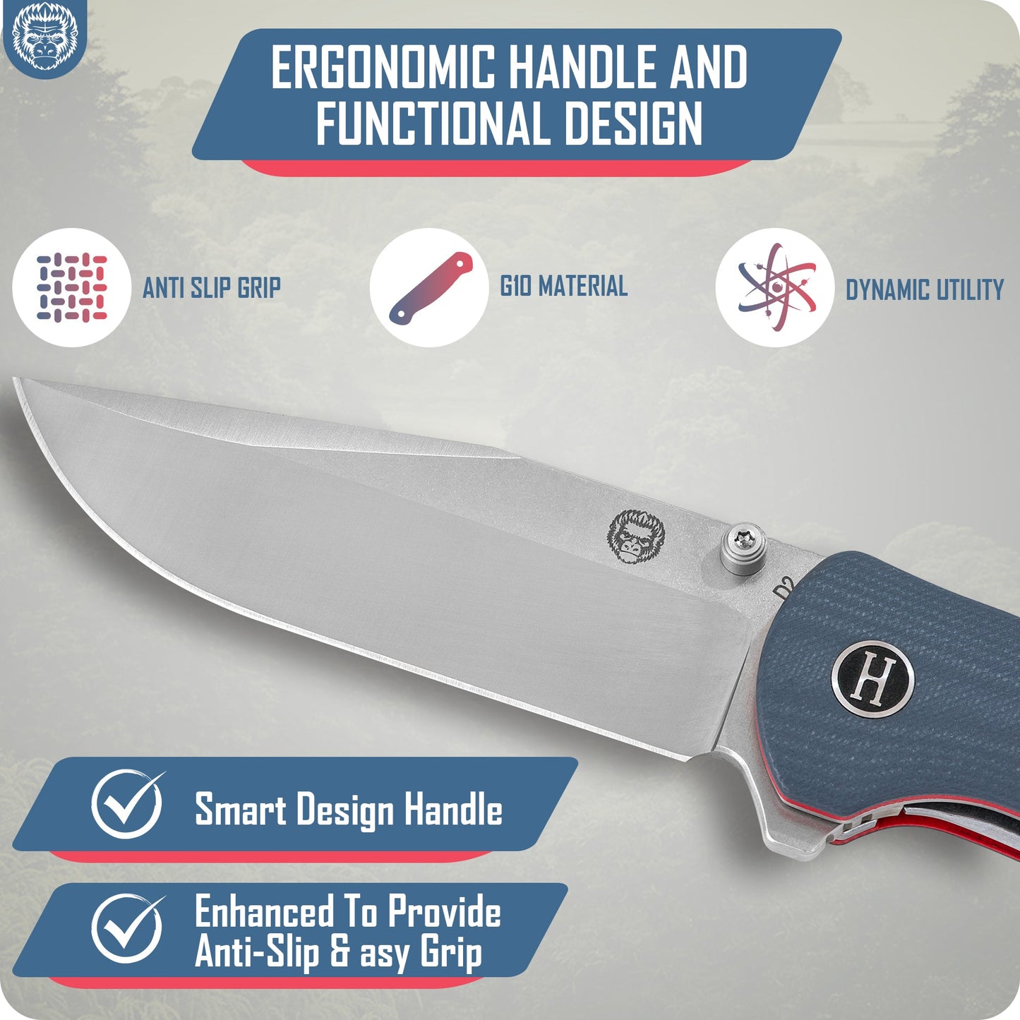 Premium Wrangler Folding Pocket Knife Gift Set for Adventurers (Silver & Red) - Korvel