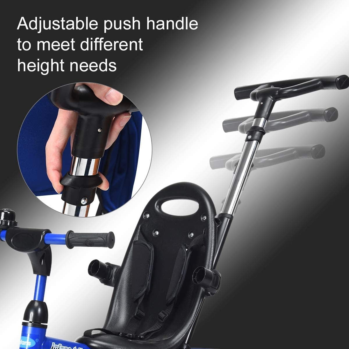 Triciclo Infantil 4 en 1 con Manillar Ajustable - Azul