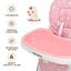 Folding Baby High Dining Chair with 6-Level Height Adjustment - Pink