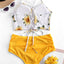 Conjunto de Bikini Floral de Cintura Alta para Mujeres