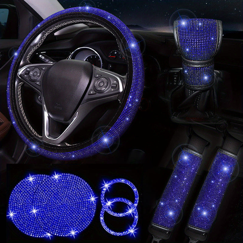 Diamond Rhinestone Steering Wheel Cover for Women