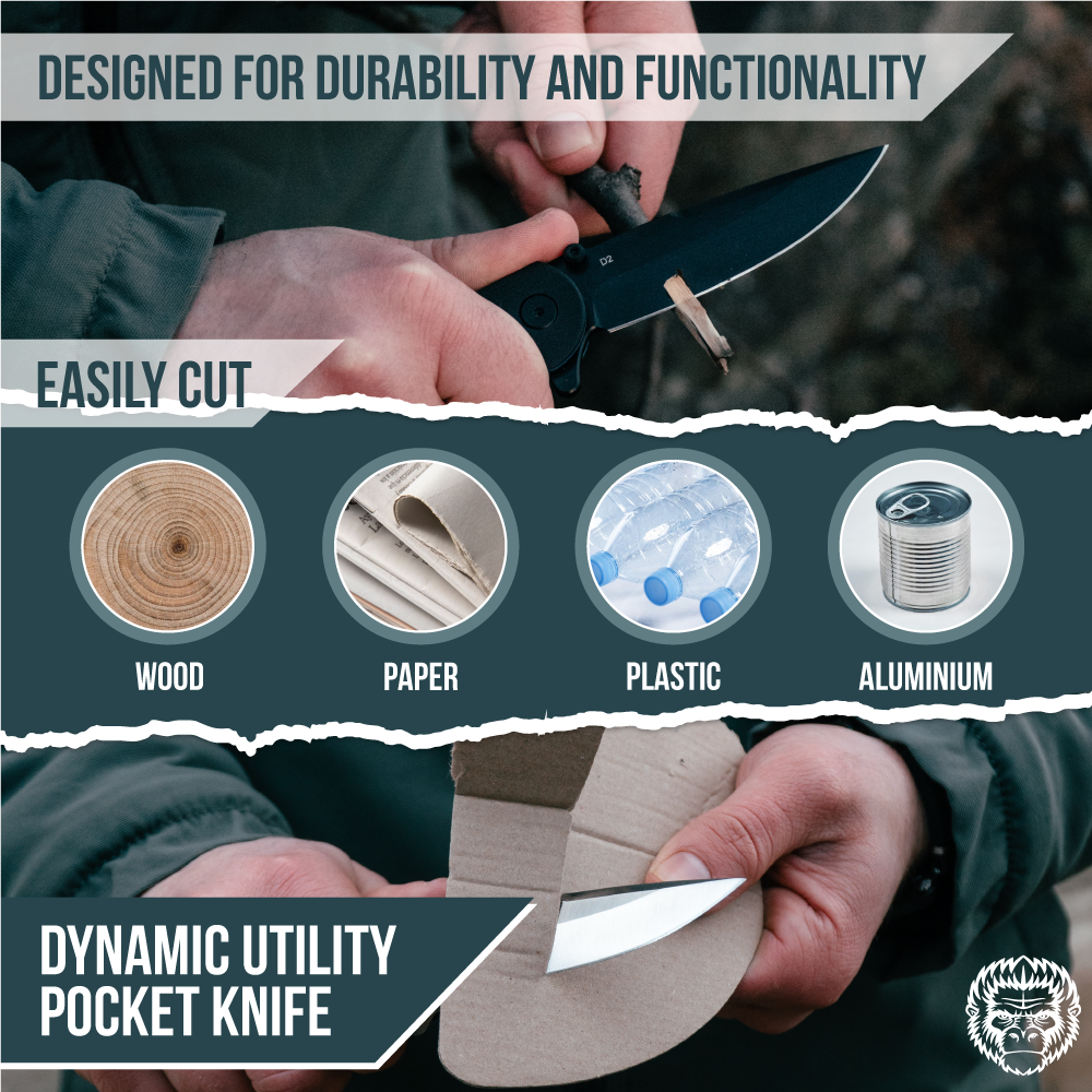 Premium Folding Pocket Knife Gift Set for Adventurers (Black & Blue) - Korvel