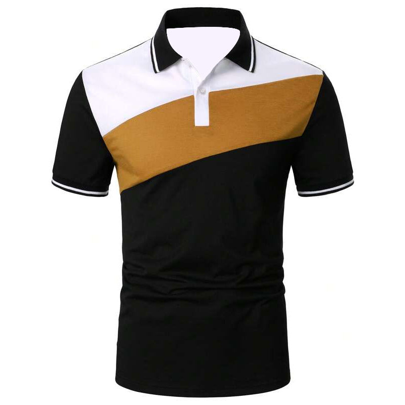 Men's Patchwork Modern Polo Shirt - Casual & Business Wear