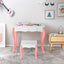 Conjunto de Mesa de Maquillaje para Niñas Princesa con Taburete - Blanco