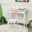 Ensemble de table de maquillage et de tabouret pour enfants Princesse avec miroir pliant - Blanc