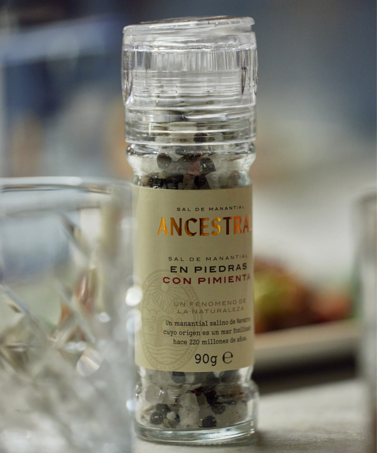Natural Spring Salt Crystals & Organic Pepper - Glass Mill - Korvel