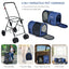 4-in-1 Double Pet Stroller with Detachable Carrier - Blue