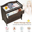 Premium Baby Changing Table with 3 Drawers and Safety Belt - Brown