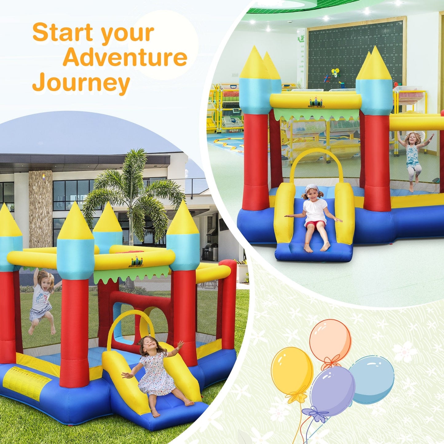 Château Gonflable Premium pour Enfants avec Zone de Saut