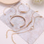 Elegant Gold Crystal Bracelet Set for Women - 5 Pieces