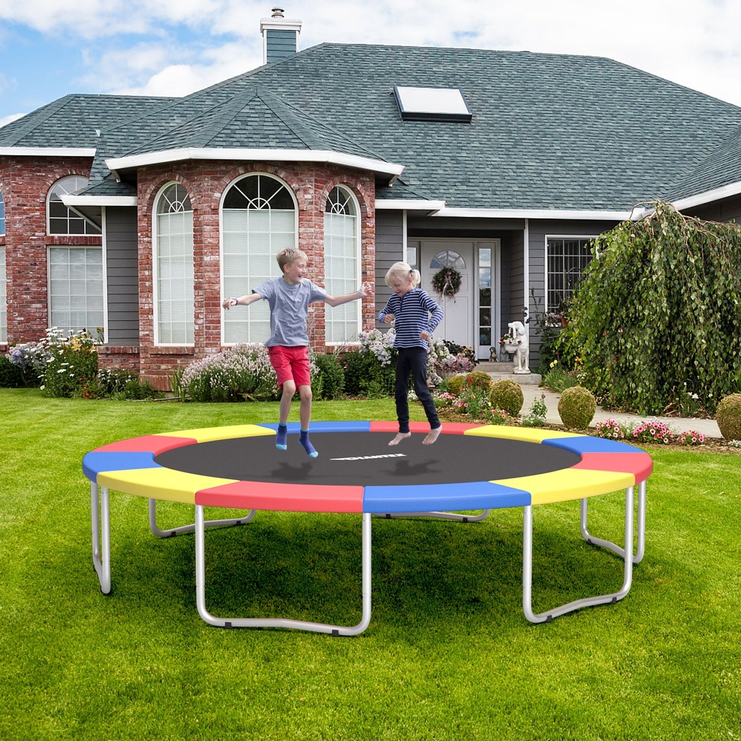 15 Feet Universal Trampoline Spring Cover - Multicolor