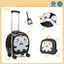 Ensemble de bagages pour enfants : valise à roulettes de 14 pouces et sac à dos de 10 pouces - Noir