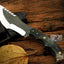 Premium Handmade Tom Brown Tracker Knife - D2 Steel with Buffalo Horn & Canvas Handle for Outdoor Adventures - Korvel