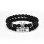 Ensemble de Bracelets en Pierre de Lave et Perles de Zircon Cubique pour Hommes et Femmes