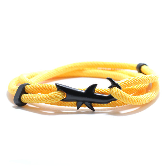 Bracelet en chaîne en nylon de luxe avec charme requin océan