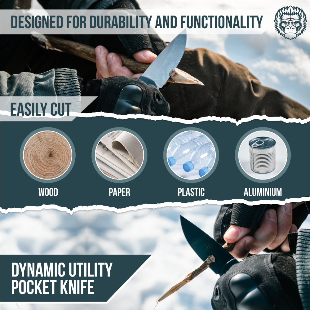 Ultimate Folding Pocket Knife Gift Set for Adventurers (Red & Grey) - Korvel