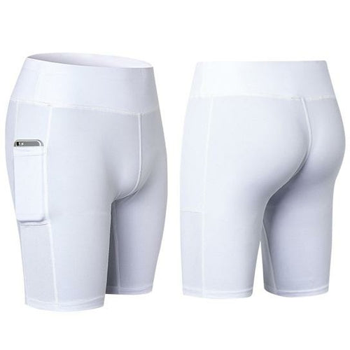 Stretchable Yoga Shorts with Convenient Phone Pocket